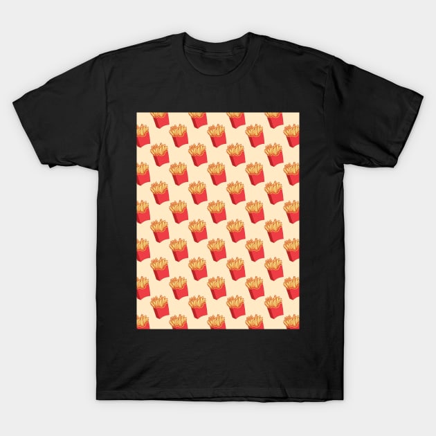 French Fries Pattern T-Shirt by fernandaffp